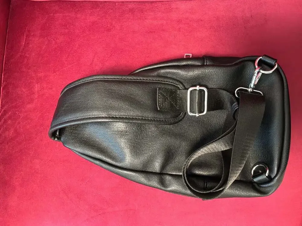 Antik Kraft Black Faux Leather Brie Sling Backpack
